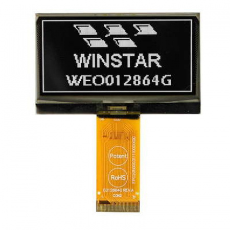 WEO012864GWPP3N00000 Winstar Display внешний вид корпуса OLED 60.5x37.0x2.15mm