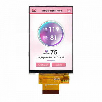 WF35UTYAIDNN0# Winstar Display внешний вид корпуса TFT 54.5x83.0x2.46mm