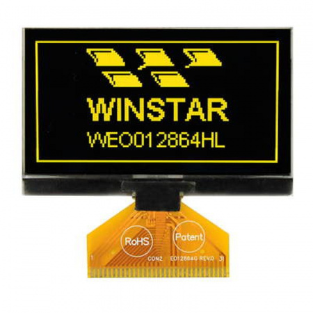 WEO012864HLPP3N00000 Winstar Display внешний вид корпуса OLED 60.5x37.0x2.15mm