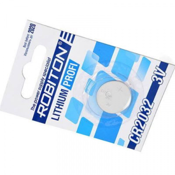 BAT CR2032 BL1 Robiton внешний вид корпуса d20x3.2 mm