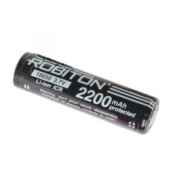 ACC 3.7V 2200mAh Li-ICR18650 Robiton внешний вид корпуса d19x70 mm