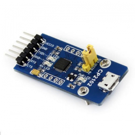 CP2102 USB UART Board [micro] Waveshare Electronics внешний вид корпуса CP2102 44.2x20.3mm