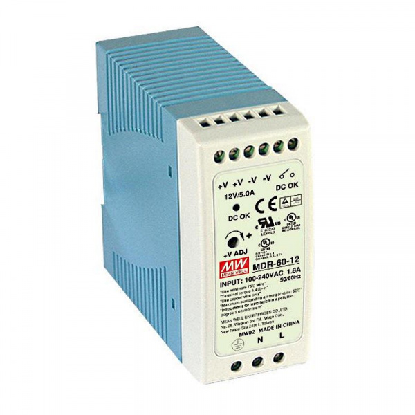 MDR-60-12 Mean Well внешний вид корпуса MDR-60 40x90x100мм